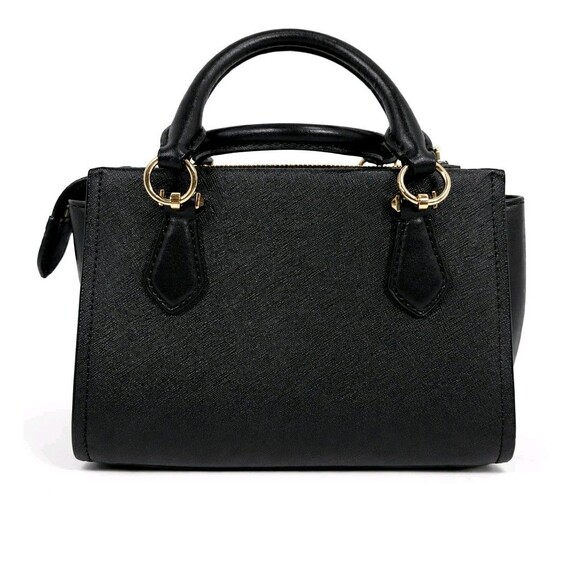 Michael Kors Marilyn Medium Saffiano Leather Satchel Black Gold - Picture 2 of 16